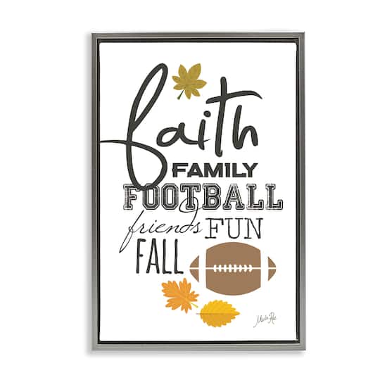 Stupell Industries Faith Family Football Floater Framed Art